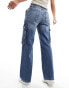 Фото #8 товара New Look cargo jean in vintage blue wash