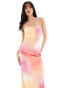 Something New X Larissa Marielle Wehr slinky maxi tube dress in blurred sunset ombre