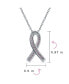 ფოტო #3 პროდუქტის Delicate Elegant Fine Pave Pink Cubic Zirconia CZ Ribbon Breast Cancer Survivor Pendant Necklace For Women .925 Sterling Silver 18 Inch