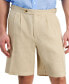 ფოტო #3 პროდუქტის Men's Regular-Fit Pleated 9" Linen Shorts, Created for Macy's