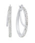 Clear Crystal Double Hoop Earring Серебристый - фото #1