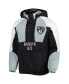 Men's Black Brooklyn Nets Body Check Raglan Hoodie Half-Zip Jacket