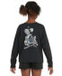 ფოტო #2 პროდუქტის Big Girls Cotton Long-Sleeve Crewneck Graphic T-Shirt