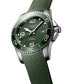 Men's Swiss Automatic HydroConquest Green Rubber Strap Watch 41mm