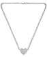 ფოტო #6 პროდუქტის Cubic Zirconia Pavé Heart 18" Pendant Necklace in Sterling Silver