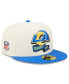 ფოტო #1 პროდუქტის Men's Cream, Royal Los Angeles Rams 2022 Sideline 59FIFTY Fitted Hat