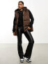 Фото #1 товара Threadbare Albert tie waist hooded gilet in chocolate brown