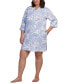 Фото #1 товара Plus Size Quilted Floral Snap-Front Robe