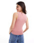 ASOS DESIGN racer front tank in rose Розовый, L - EU 44-46 - фото #3