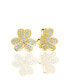 ფოტო #1 პროდუქტის Suzy Levian Sterling Silver Cubic Zirconia Lavish Flower Stud Earrings