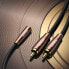Przejściówka kabel przewód audio 3.5mm mini jack żeński - 2x RCA męski 5m brązowy
