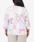 Plus Size Garden Party Three Quarter Sleeve Butterfly Top