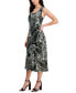 ფოტო #2 პროდუქტის Women's Printed Round-Neck Tie-Back Midi Dress