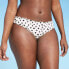 Women's Ruffle Cheeky Bikini Bottom - Shade & Shore™ Cream Polka Dot