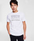 ფოტო #1 პროდუქტის Men's Regular-Fit Cotton Jersey Rhinestone Box A|X Logo T-Shirt