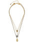 Gold-Tone Mixed Stone & Snake Convertible Layered Pendant Necklace, 16" + 3" extender