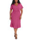 ფოტო #1 პროდუქტის Plus Size Twist-Front Flounce-Hem Dress