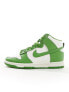 Фото #3 товара Nike Dunk high trainers in white and chlorophyll green