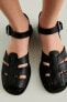 Cage sandals with ankle strap