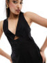 Pretty Lavish tie back wide leg jumpsuit in black