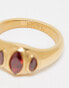 Фото #4 товара Neck On The Line gold plated ruby stone ring