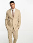 Фото #1 товара ONLY & SONS slim fit linen mix suit jacket in beige