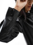Фото #7 товара Miss Selfridge faux leather oversized shirt in black