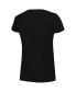 Фото #3 товара Women's Black Distressed Mickey Mouse Face Scoop Neck T-shirt