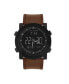 ფოტო #1 პროდუქტის Men's Brown Leather Strap Watch 47mm