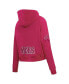 Women's Pink San Francisco 49ers Triple Pink Cropped Fleece Pullover Hoodie