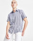 ფოტო #1 პროდუქტის Men's Elias Short Sleeve Button-Front Textured Multi-Print Shirt, Created for Macy's