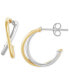 ფოტო #4 პროდუქტის Double Crossover Tube Hoop Earrings in 14k Two-Tone Gold