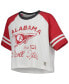 Фото #2 товара Women's White Distressed Alabama Crimson Tide Melange Beaumont Cropped Raglan T-shirt