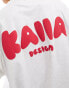 Фото #2 товара Kaiia design oversized front and back logo t-shirt co-ord in grey marl