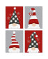 Фото #1 товара Christmas Gnomes - Unframed Linen Paper Wall Art - Set of 4 Artisms - 8 x 10 in