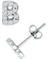 ფოტო #2 პროდუქტის Cubic Zirconia Initial Stud Earrings, Created for Macy's