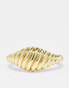 Pieces exclusive 18k plated chunky textured ring in gold