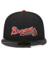 Фото #2 товара Men's Black Atlanta Braves Metallic Camo 59FIFTY Fitted Hat