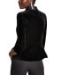 Фото #2 товара Women's Satin-Collar Velvet Peplum Top