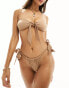 Фото #1 товара Miss Selfridge mix and match tie side bikini bottom in taupe