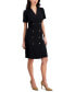 Фото #2 товара Women's Double-Breasted Short-Sleeve Sheath Dress