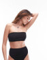 Фото #2 товара Topshop mix and match crinkle bandeau bikini top in black