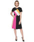 Фото #3 товара Women's Colorblocked A-Line Dress