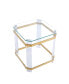 Фото #10 товара Gold Stainless Steel With Acrylic Frame Clear Glass Top End Table