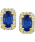 ფოტო #6 პროდუქტის Sapphire (5/8 ct. t.w.) & Diamond (1/10 ct. t.w.) Halo Stud Earrings in 14k Gold (Also in Ruby & Emerald)