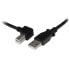 Фото #1 товара StarTech.com 3m USB 2.0 A to Left Angle B Cable - M/M - 3 m - USB A - USB B - USB 2.0 - 480 Mbit/s - Black