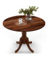 Фото #1 товара 4-Person Dining Table Wooden Kitchen Table with Solid Rubber Wood Frame for Kitchen