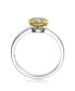 Circular Shaped Design 14K Gold Plated Sterling Silver Clear Cubic Zirconia Sterling Silver Ring