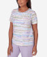 ფოტო #5 პროდუქტის Petite Garden Party Watercolor Striped Top