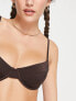 RVCA underwire bikini top in high shine brown